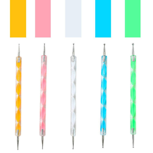 Neglekunst Dotting Tools Sett 5 stk. Akryl 2-punkts