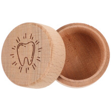 Aufbewahrungsbox für Babyzähne aus Holz – 1 Stück