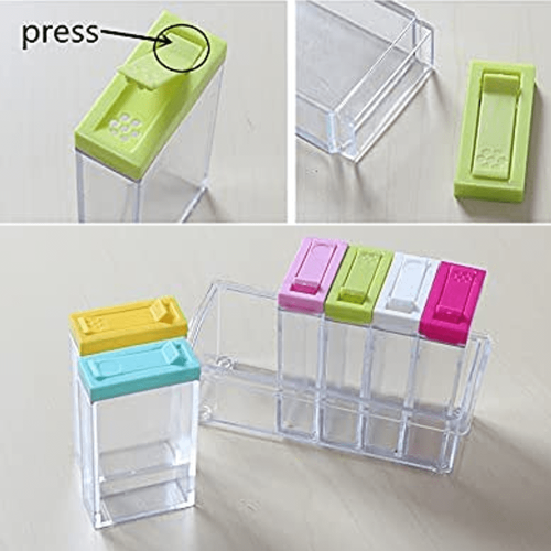 Mini salt- och pepparkar i plast med lock, 2-pack 2