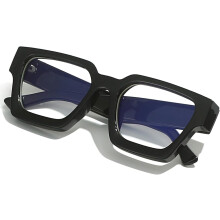 Quadratische, dicke Blaulichtfilterbrille, schwarz