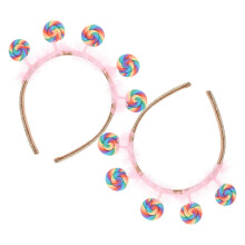 2 roze lolly-haarbanden voor meisjes
