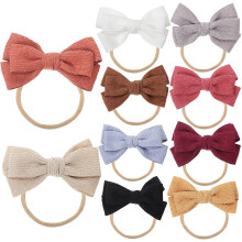 10-delt babypandebåndssæt med sløjfe – nylon, assorterede farver