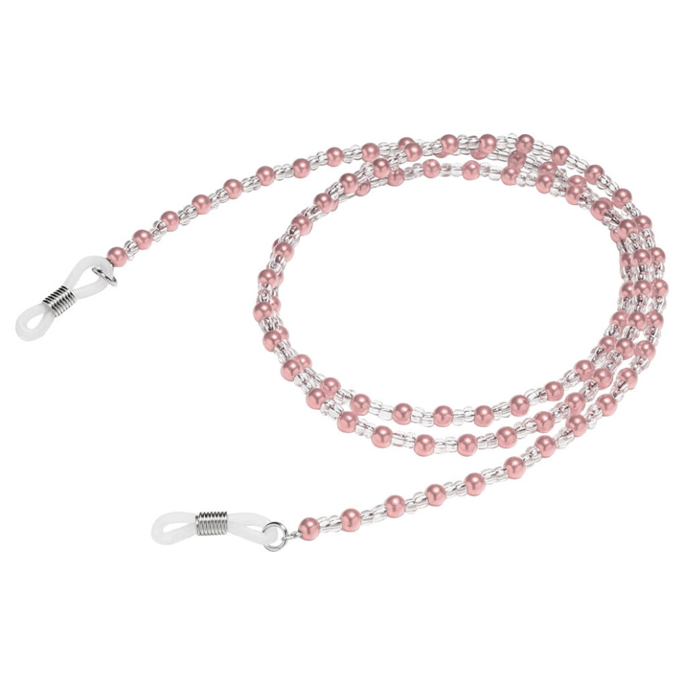 Eyeglasses Retainer Chain Pink Beaded Eyewear Strap