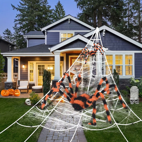 Halloween Spider Decorations Colorful Hairy Spiders with 1