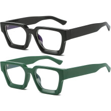 Lunettes carrées à monture épaisse bloquant la lumière bleue