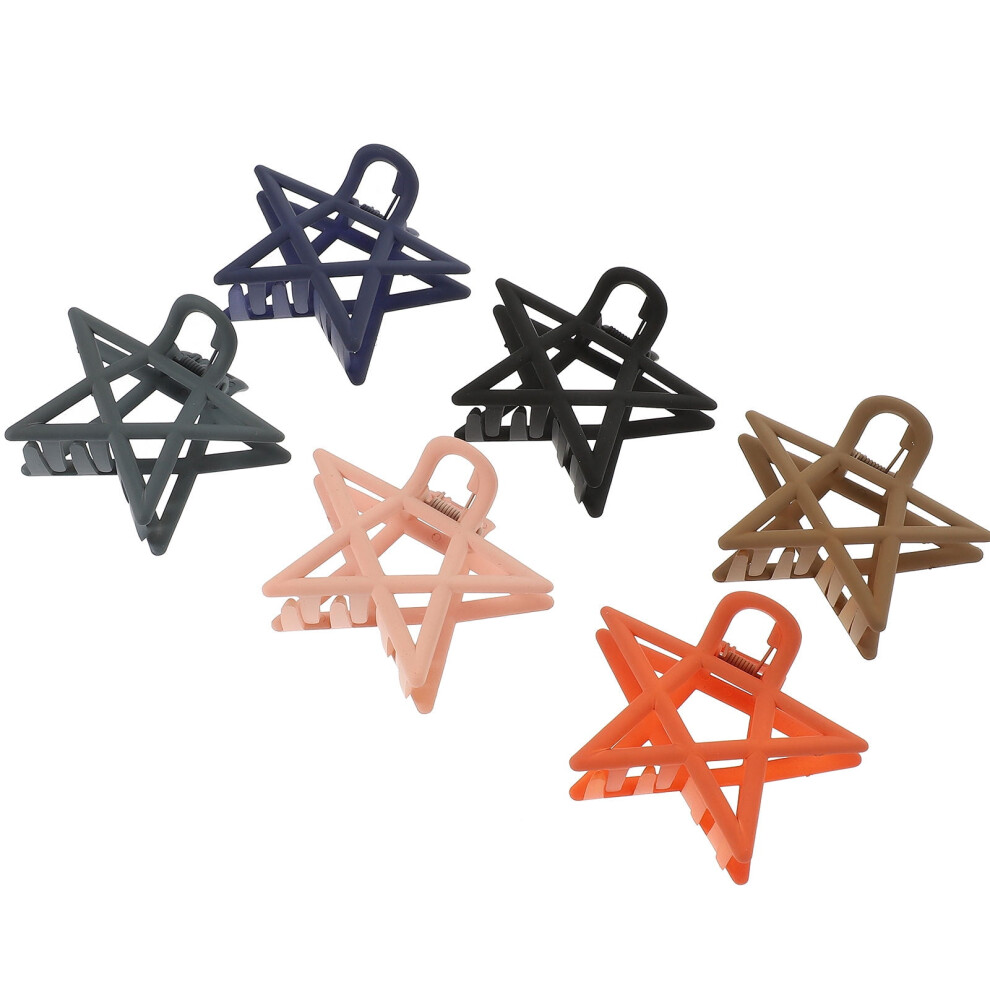Unisex 6-Pack Star-Shaped Hair Claw Clips For Women