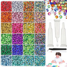 3 mm flerfarvede harpiks-rhinesten med flad bagside 24000 stk.