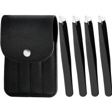 Roestvrijstalen schuine pincet voor wenkbrauwen (4 stuks)