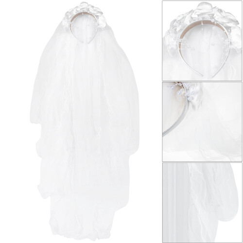 Couronne de fleurs et voile pour la première communion 2