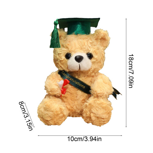 Plüschpuppe mit Absolventenhut, grün, 18 cm 2