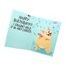 Lustige Bulldoggen-Papier-Grußkarte mit leerem Innenraum,-1