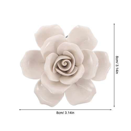 Ceramic Rose Wall Decor – White 3D Floral Hanging Piece 1