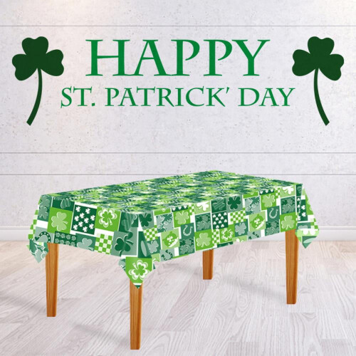 St Patrick's Day tablecloth plastic 54x90 inches 2