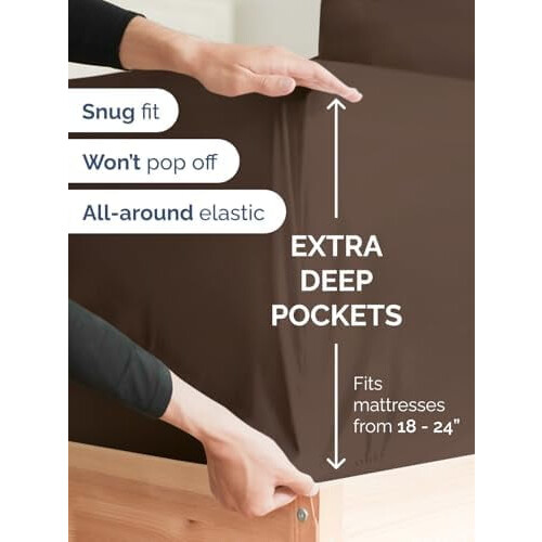 Drap-housse blanc King à poches extra profondes 45 à 60 cm 1