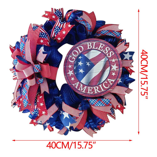Red White Blue Independence Day Wreath 40cm 2