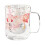 Transparenter Kaffeebecher mit Blumenmuster, doppelwandig, 300 ml 2
