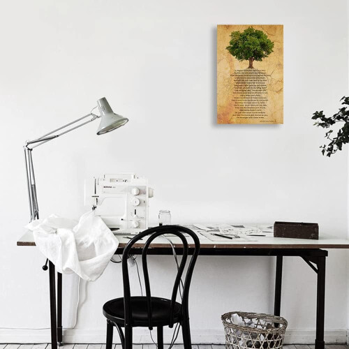 Oak Tree Poem Framed Canvas Poster 12x18 inch 2