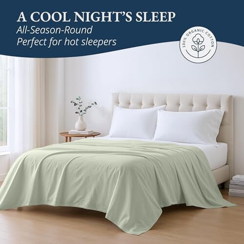 Organic Cotton Flat Sheet King Size 100% 2