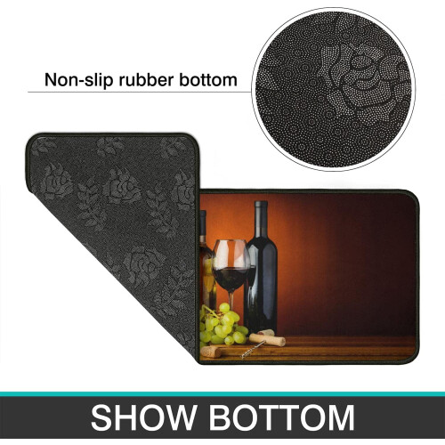 Red Wine Kitchen Rug Set 2-Piece 1