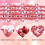 Heart Tinsel Garland Red White Metallic 6.56 Ft 6