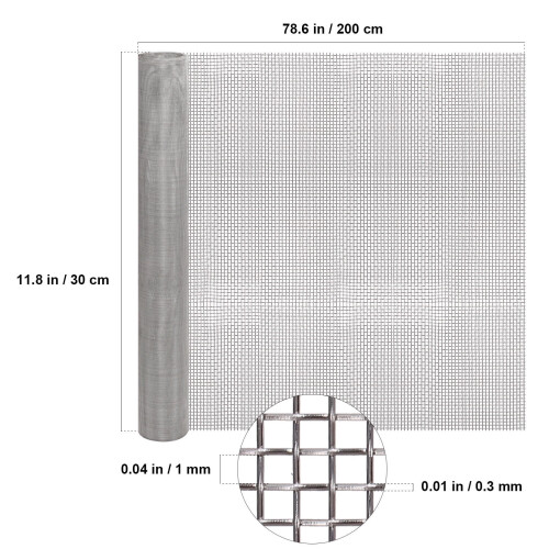 Ρολό πλέγματος από ανοξείδωτο χάλυβα 200x30cm 1mm τρύπες 1
