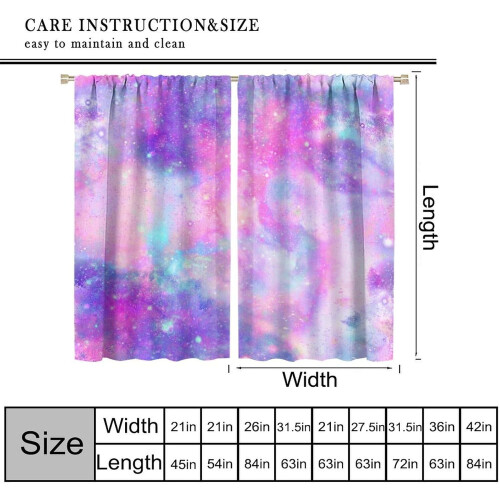Purple Pink Galaxy Curtains 84x84 in Polyester 1