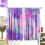 Purple Pink Galaxy Curtains 84x84 in Polyester 3