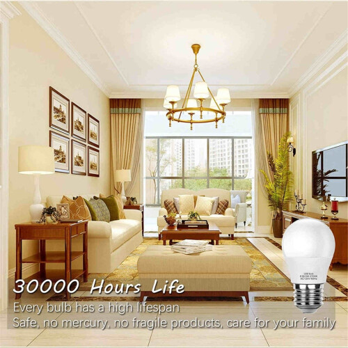 5W Warm White LED Bulb E26 A15 – 6 Pack 2