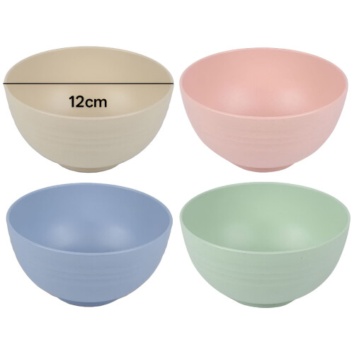 4-pack okrossbara plastskålar 12x12x6cm 1