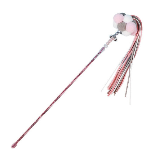 Katzen-Spielstab aus Acryl mit Pompons und Glöckchen 2