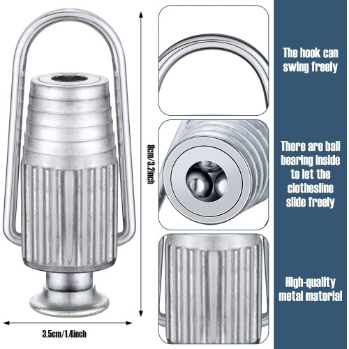 2er-Pack Wäscheleinenspanner aus Aluminium 2