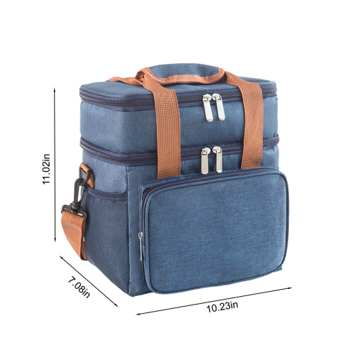 Gnobogi isolierte Picknick-Bento-Tasche mit zwei Fächern 2