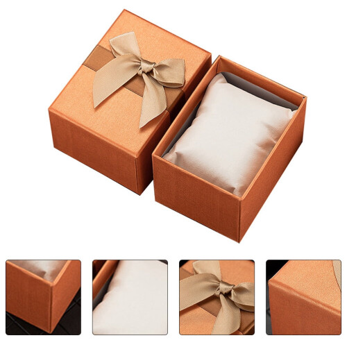 Presentask med fluga, orange förvaringsbehållare, 2 st 1