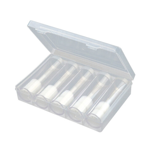 Coin Rolling Containers Transparent Blue 6 Pcs 2