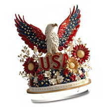 2D plat acryl tafelblad ornament met Amerikaanse vlag vogels-C