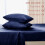 Navy Blue Satin Sheet Set 4-Pc Full Size 4