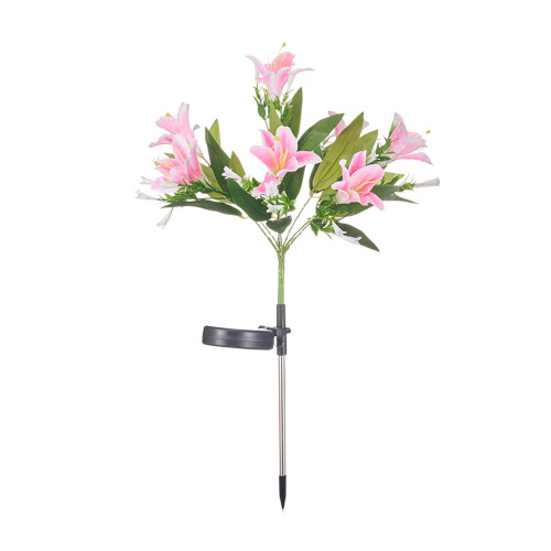 Solar Flower Stake Lights Pink, 42 LED, 73 cm 1