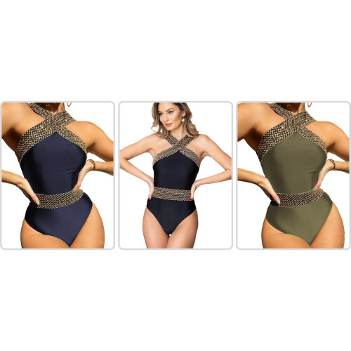 Supportive Full Shape Swimming Outfit With Belly Support-A XL 2