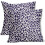 Fodere per cuscini con stampa leopardata blu e bianca, 50x50 cm, set da 2 2