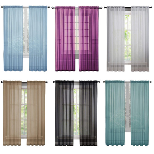 White Sheer Voile Curtains 100x200cm (2 pcs) 2