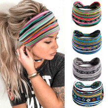 Boho breda turbanhårband för kvinnor – 4-pack