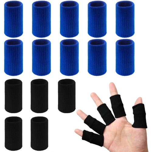 Pacote com 20 talas elásticas para dedos, em nylon e elastano.