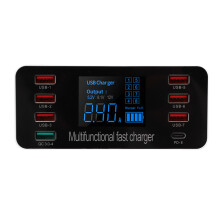 GaN USB-C-Ladegerät 60 W EU 125x55x50 mm Schwarz