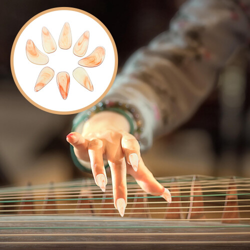 Unghii false Guzheng din material ABS, format din 8 bucăți