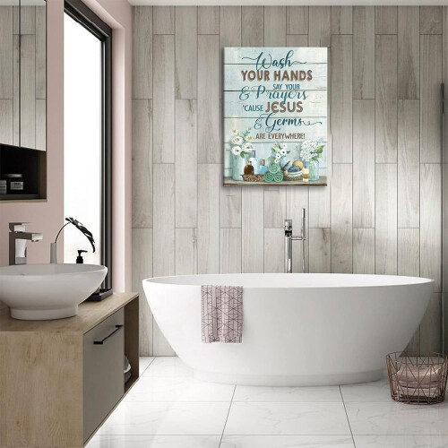 Bathroom Rules Canvas Print 12 x 16 in 2