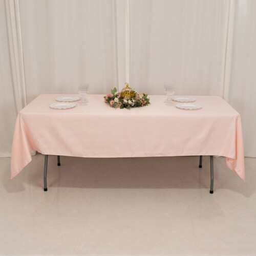 Blush Lamour Satin Rectangular Tablecloth 60 x 102 in 1