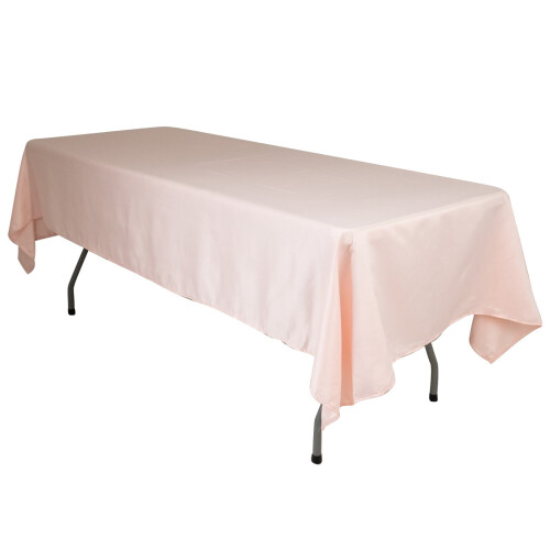 Blush Lamour Satin Rectangular Tablecloth 60 x 102 in 2