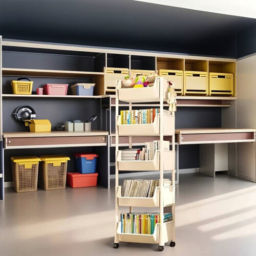 Kitchen Storage Shelf with Wheels Portable Rolling Organizer 2