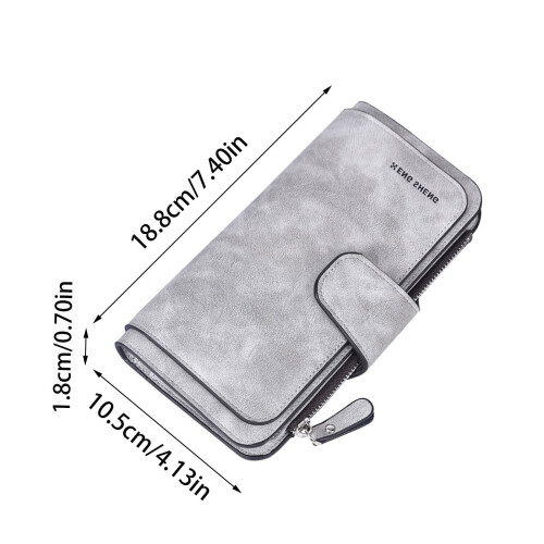 Women's Leather Trifold Wallet with Zipper Pocket 1