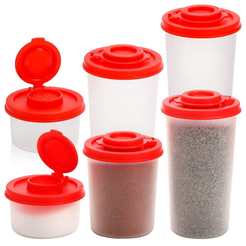 Saliera e pepiera in plastica trasparente – ermetiche, 1